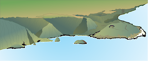 Illustration of Kalaupapa National Historical Park in Hawaii, USA