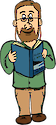 Illustrator of a writer perusing his work. Based on Jack Greer from Maryland Seagrant.