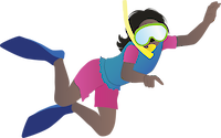 Illustration of a child snorkelling