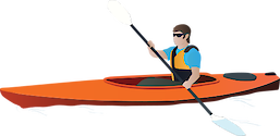 Illustration of a recreational kayaker