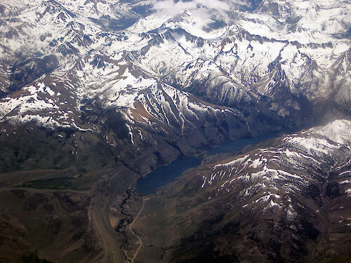 Sierra Mountains aerial view