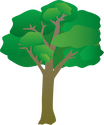 Illustration of a generic tree in summer