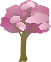 Illustration of a generic tree in blossom in the spring
