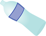Illustration of a plastic bottle with label