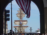 Tall ships making call at the port of Boston at Rowes Wharf