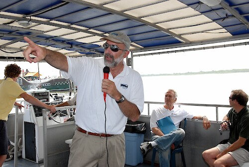 Dr. Bill Dennison points out the condition of Maryland's Coastal Bays