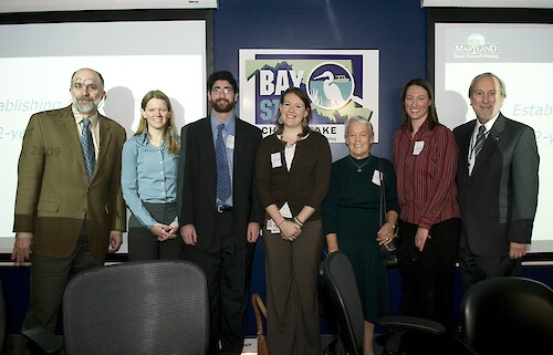 Drs. Bill Dennison and Don Boesch and graduate students at a Maryland BayStat meeting