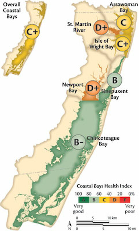 2008 Coastal Bays Health Index Map
