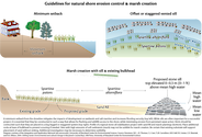 Conceptual Diagram illustrating the components that contribute toward creating natural erosion of a shore, and further marsh creation including how sills and vents should be constructed.