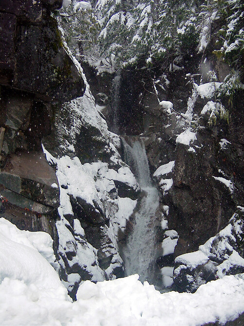 Waterfall found on a ridge at Mt. Rainier National Park in Washington.