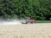Tractor cultivating farmland