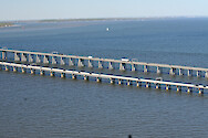 Flyover of the Choptank River Bridge in Maryland, USA