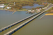 Aerial photo of the Chesapeake Bridge in Maryland, USA