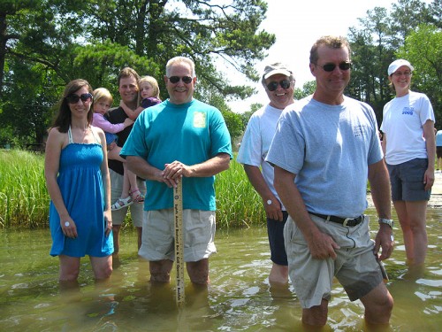 Trib Team Members and local politicians 'wade-in'.