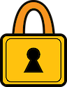 Front view illustration of a padlock