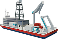 Illustration of a support vessel for deep sea mining.