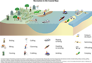 Conceptual diagram illustrating recreational activities that take place in coastal bays in Maryland, USA.