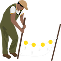 Illustration of a man doing the salt marsh nekton survey.