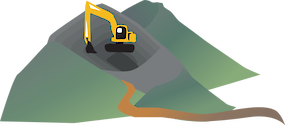 Mining activities with drainage