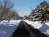 Plowed road during winter in Cambridge, MD