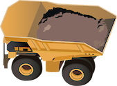 Top view of a mining truck