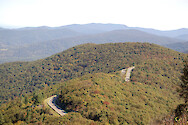 Roads wind through the mountains at Shenandoah National Park. Shenandoah National Park, VA.