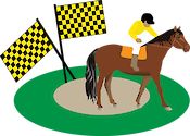 Illustration of a race track or intensive horse breeding facility
