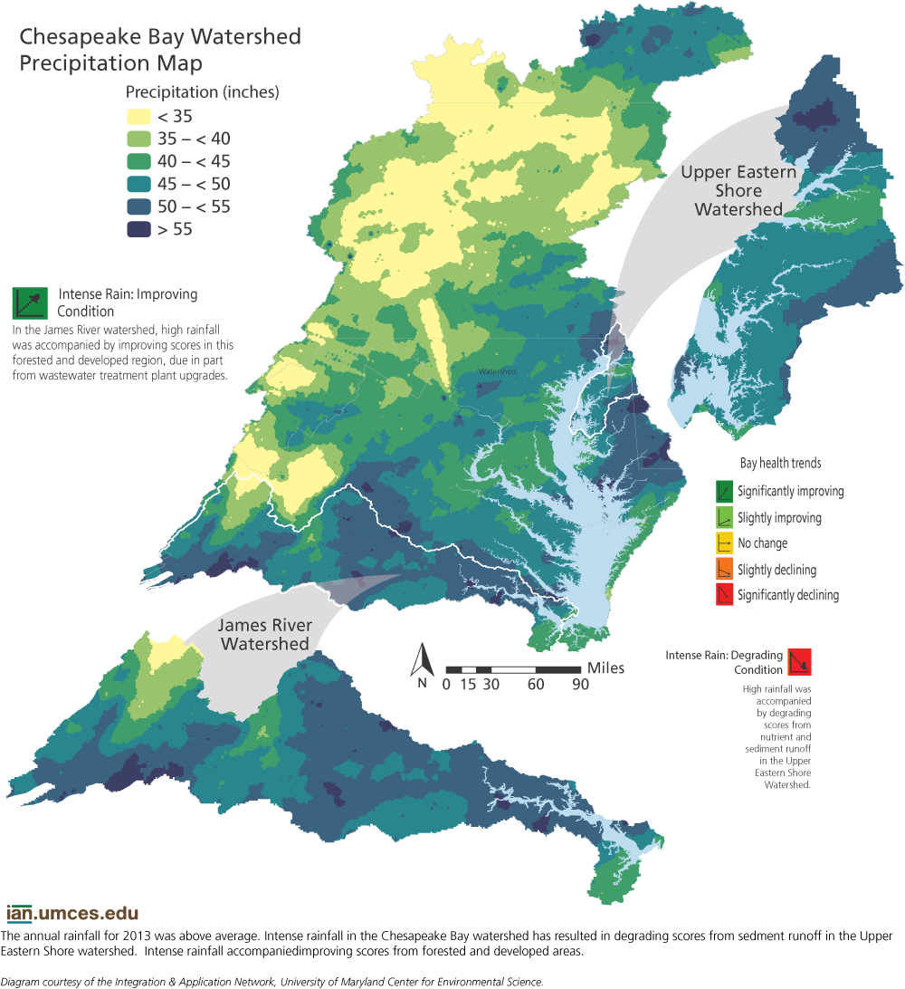 Chesapeake Bay Watershed Percipitation Map 2013 