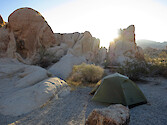 Camping at Indian Cove in Joshua Tree National Park.