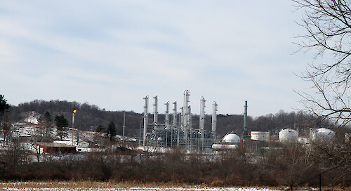 Midstream Processing Plant used in hydraulic fracturing. Scio, OH 