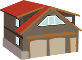 Illustration of a suburban west-coast house