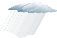 Illustration of clouds with rain falling down