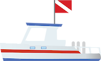 A commercial dive boat for tourists who want to snorkel or dive the coral reef. 
