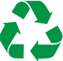 The international symbol for recycling, with the three arrows standing for reduce, reuse, recycle.