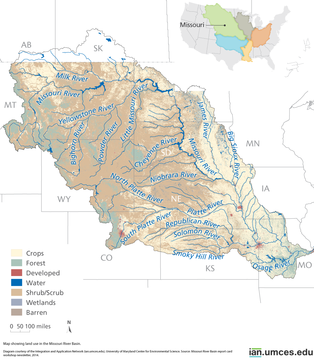 Land Use Map Of The Missouri River Basin 