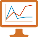 An icon representing data being expressed and shared.