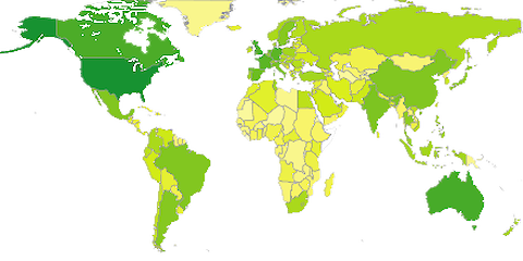 World map of IAN Symbol Library downloads.