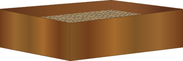Side-view of a livestock trough with food inside