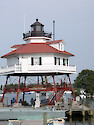 Drum Point Lighthouse at the Calvert Maritime Museum in Solomons, MD
