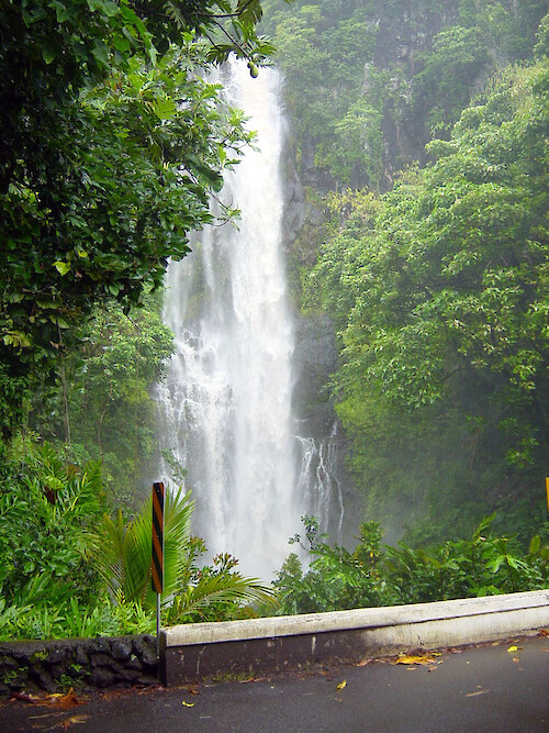 This magnificent waterfall can be found along the Road to Hana on Maui