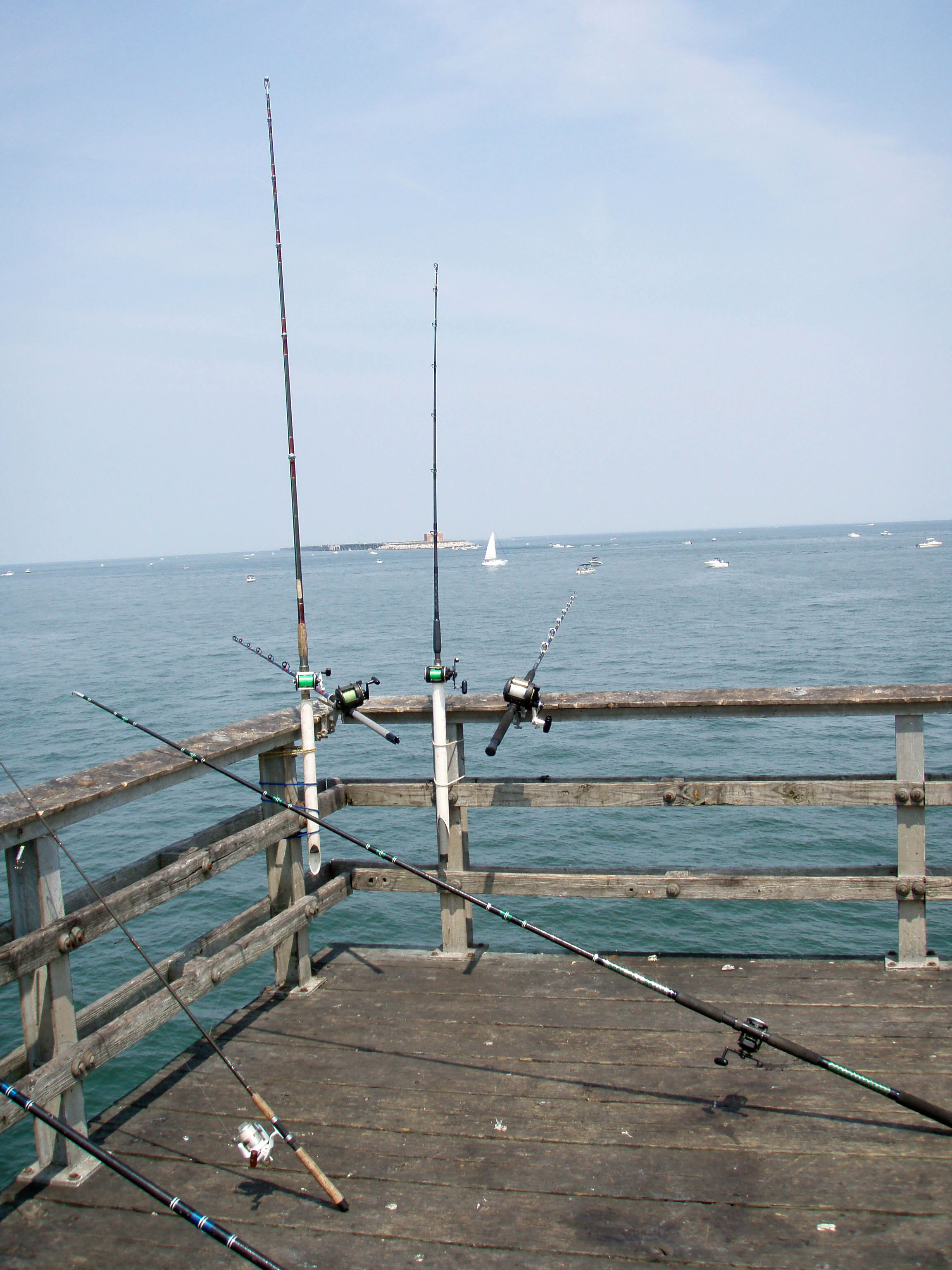Fishing rods along a pier, Media Library