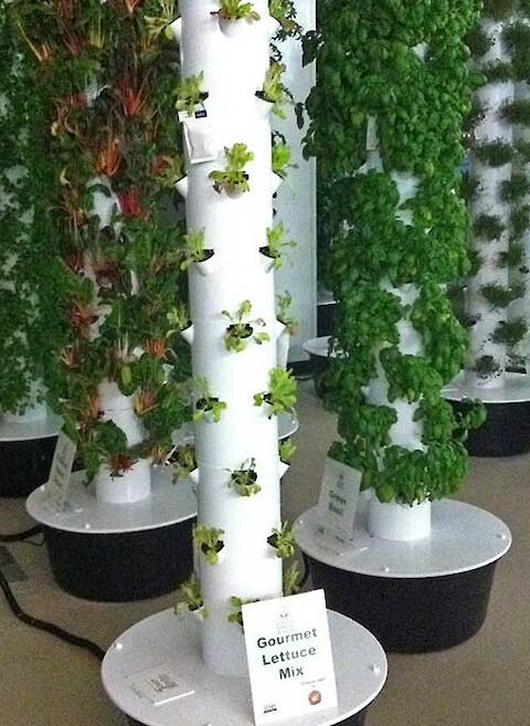 Aeroponic gardens at the Chicago O'Hare International Airport.