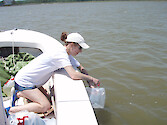 Collecting water samples in Maryland's Coastal Bays