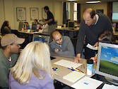 Students get hands on experience drawing conceptual diagrams using the Principles of Science Communication at an IAN training course in Charleston, South Carolina 