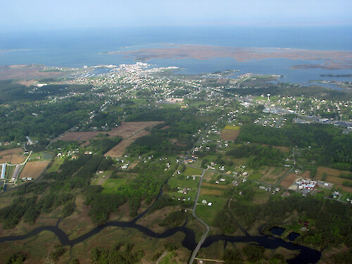Looking northwest at Crisfield, MD.