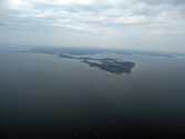 Looking northwest at Fleets Island, on the north side of the mouth of the Rappahannock River