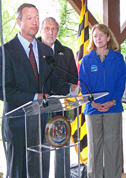 Governer O'Malley speaking at the Chesapeake Bay report card release