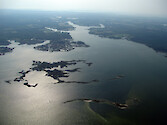 Aerial view of Tangier Sound in Viginia's eastern Shore.