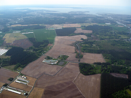 Aerial view of the country of Virginia's Eastern Shore.