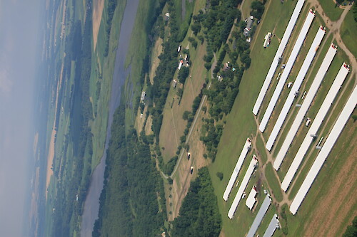 Poultry houses on the Chester River, west of Crumpton